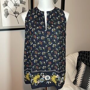 LOFT floral tunic tank top blouse